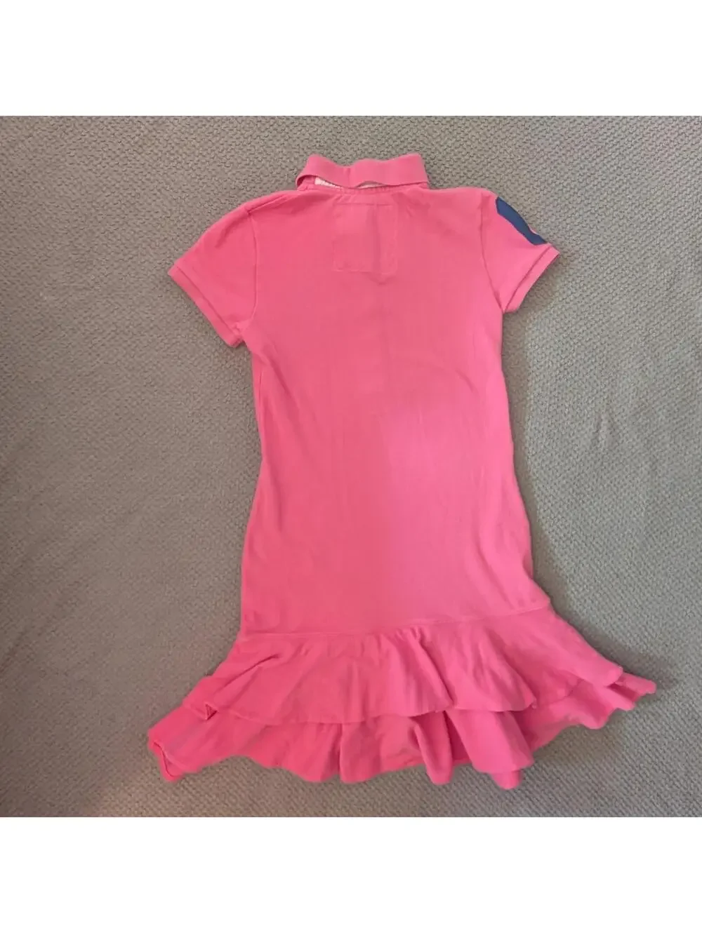 WHO.A.U California Dream Girls Pink Polo Dress Ruffle Hem Preppy Casual - Picture 4 of 5